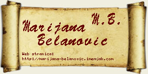 Marijana Belanović vizit kartica